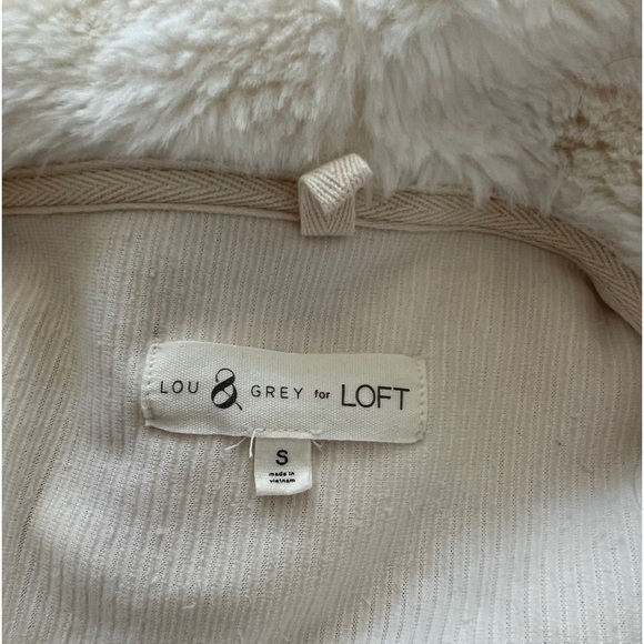 Lou & Grey Cream Corduroy Hooded Sweatshirt. Size Small - Picture 4 of 9